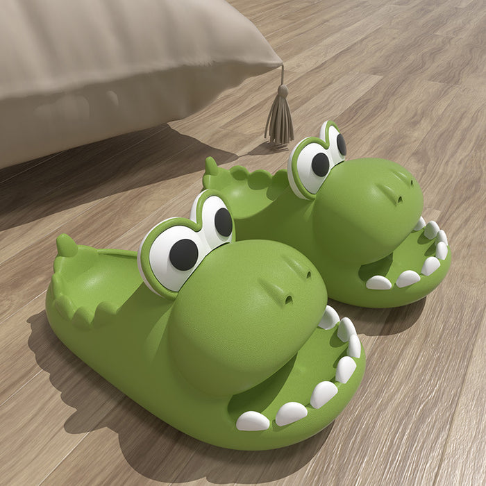 Wholesale  cartoon dinosaur slippers ladies indoor home thick bottom anti-slip slippers