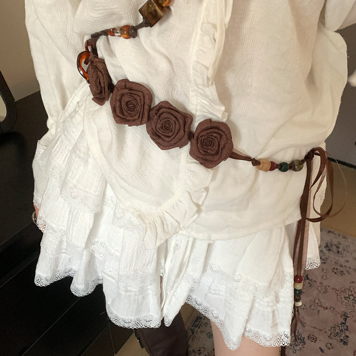 Wholesale Retro Western Rivet Women S Belt With Flower Design Fashion Accessory For Dresses Jeans Boutique Resale