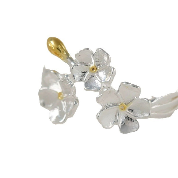 Wholesale Flower ring for niche design, light luxury, simple temperament, adjustable opening ring