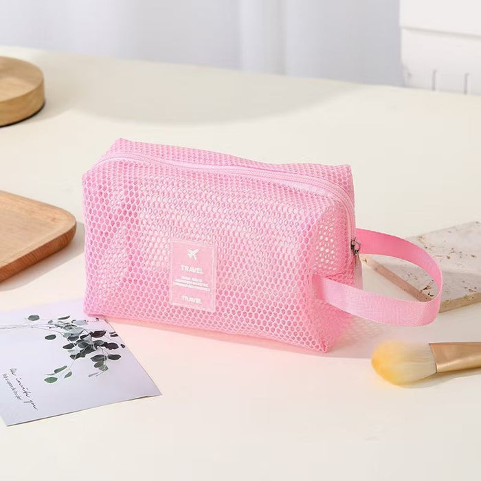 Wholesale Chic Mesh Cosmetic Bag Travel Multipurpose Organizer Handbag For Cosmetics Storage
