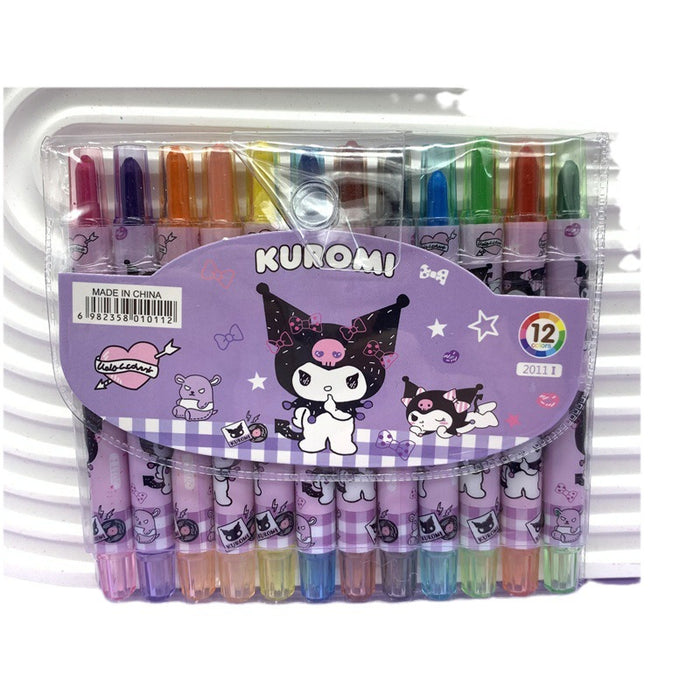 Wholesale Cartoon Cute Spinning Crayons 12 Color Oil Pastel Painting Brushes (S) JDC-CY-YunL001