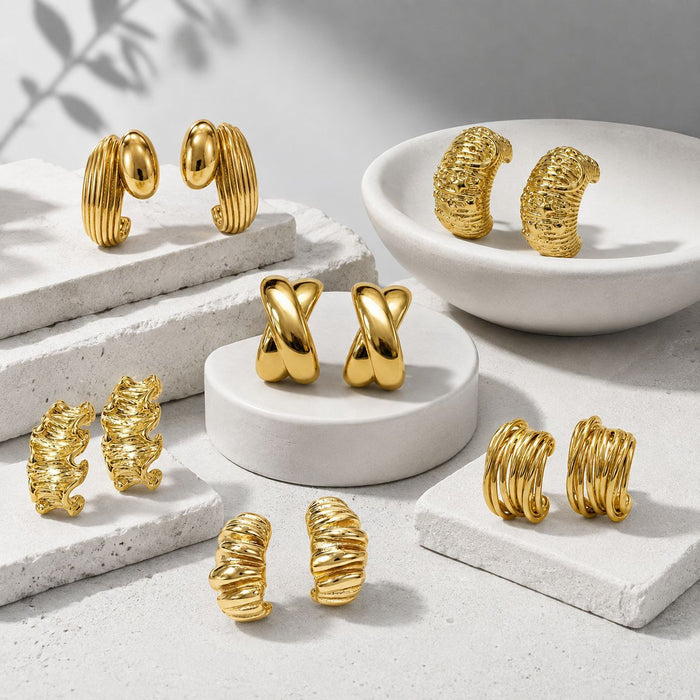 Wholesale stainless steel earrings,  unique design,  exquisite curved earrings,  factory wholesale.