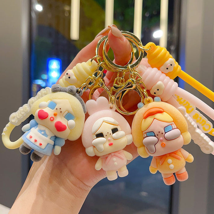 Wholesale  keychain flocking style girls bag pendant blind box gift car key chain small gift