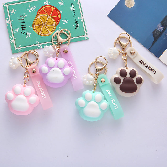 Wholesale   cartoon cat claw keychain  girl heart key chain car pendant bag decoration