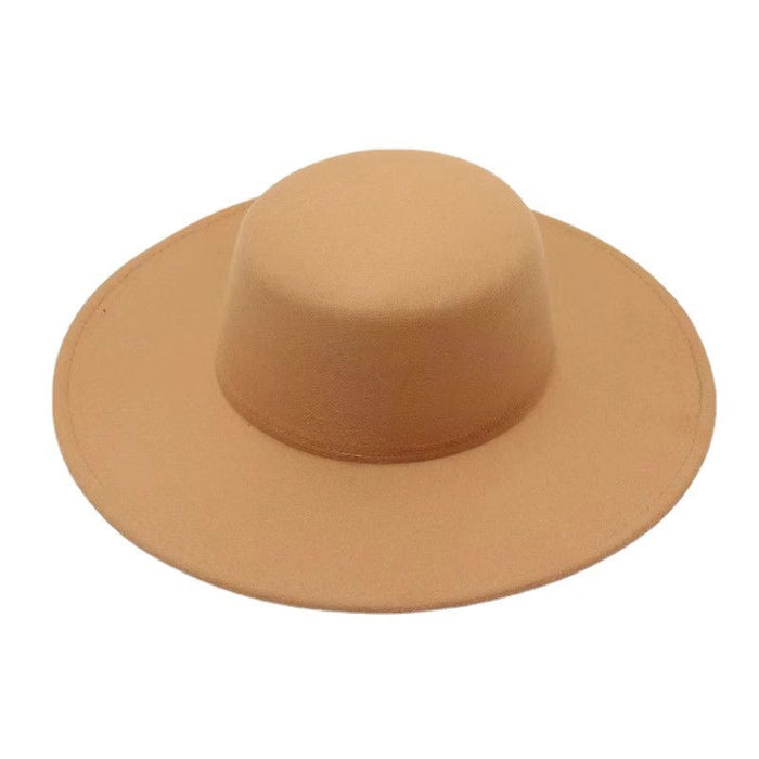 Wholesale Flat top hat, top brim, versatile felt hat, women's jazz hat, French style