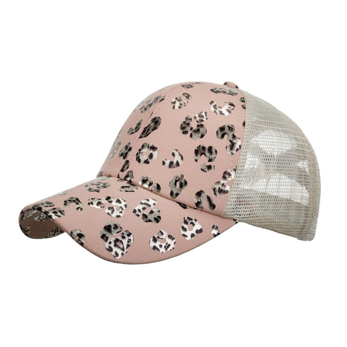 Wholesale Cotton Bronzing Leopard Print Ponytail Cap JDC-HT-ZhonM002