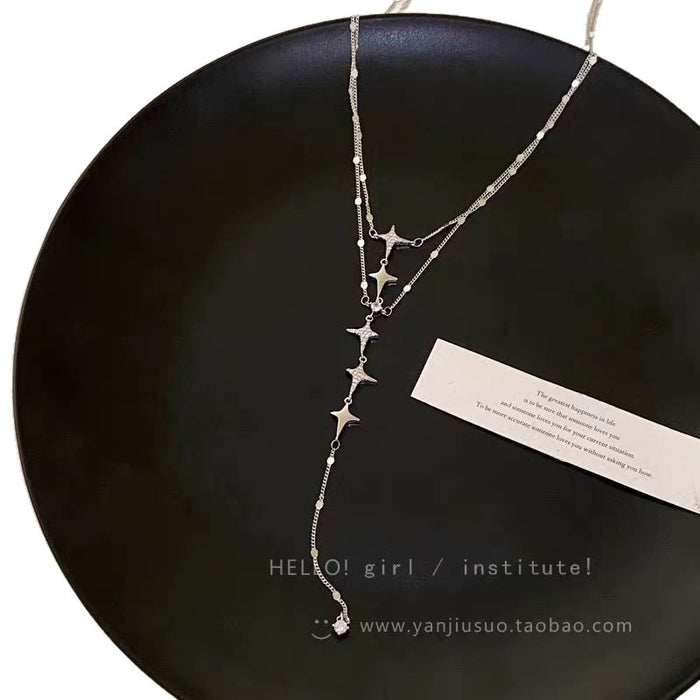 Wholesale Double Layer Overlapping Necklace Women's Body Chain Chain Necklace