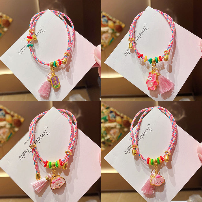 Wholesale Oriental Style Colorful Woven Rope Tassel Bracelet MOQ≥2