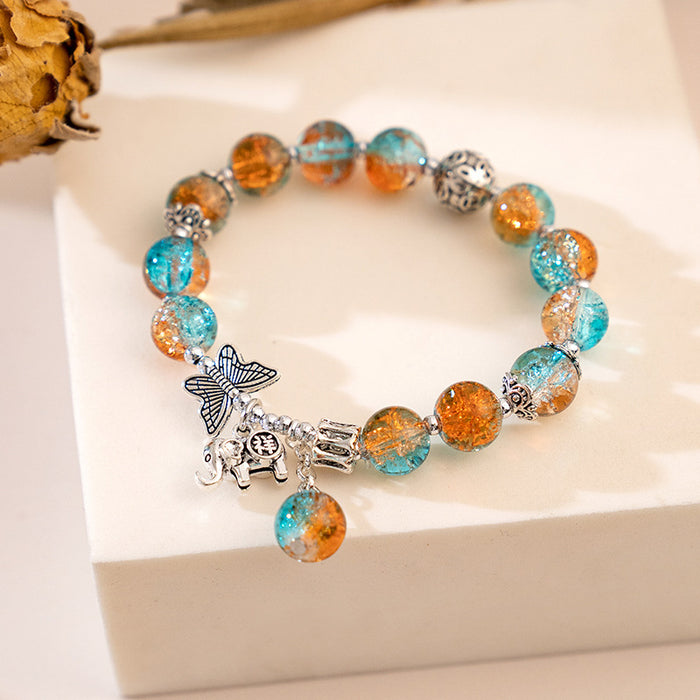 Wholesale Butterfly  Crystal Bracelet Gradient Beads Handmade