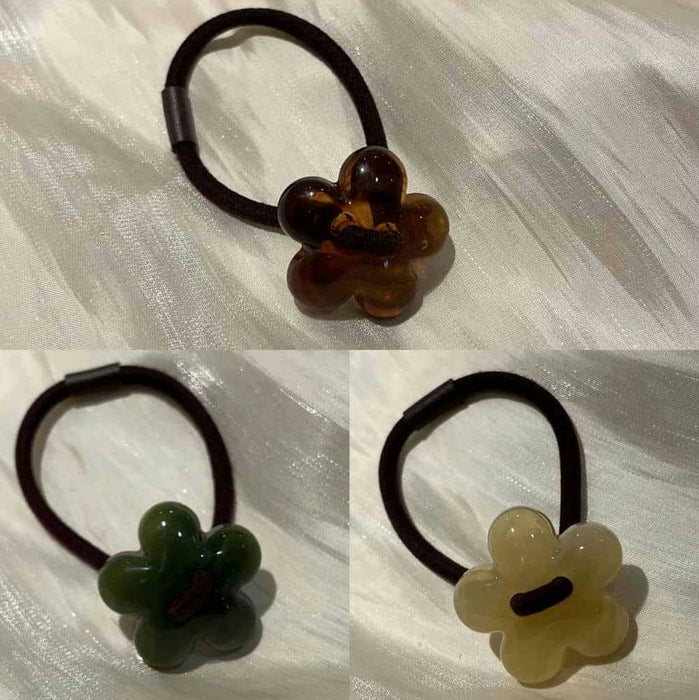 Wholesale Acrylic Flower Hair Rope Fashion Beaded Hair Rope Hair Strap Hair Accessories