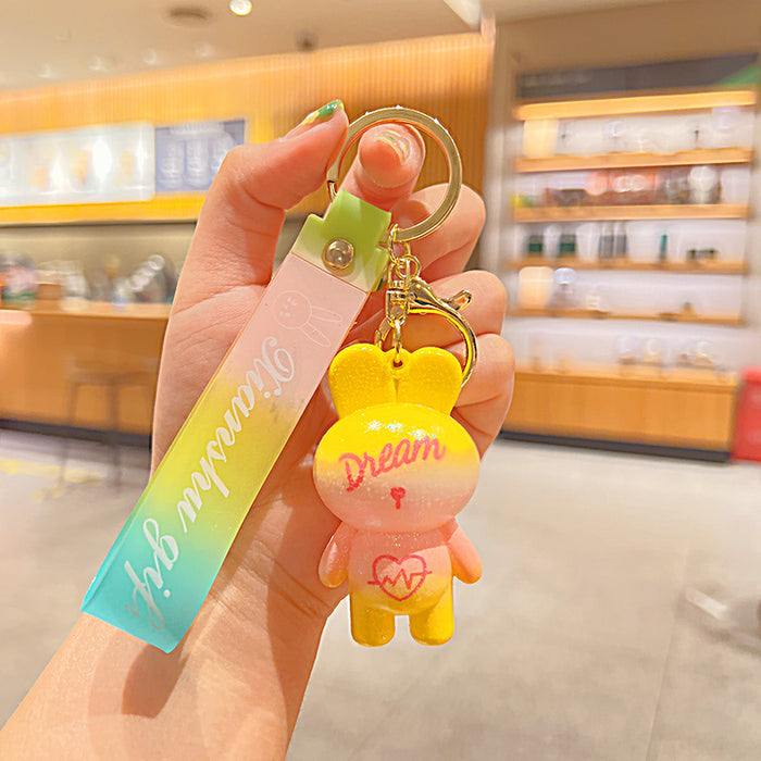 Wholesale Silicone Cute Rabbit Doll Keychain JDC-KC-KuM014