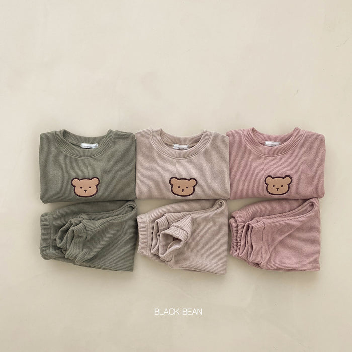 Wholesale Embroidered Bear Sweatshirt Sweatshirt Pants Children Suit JDC-CTS-WeiNiS004