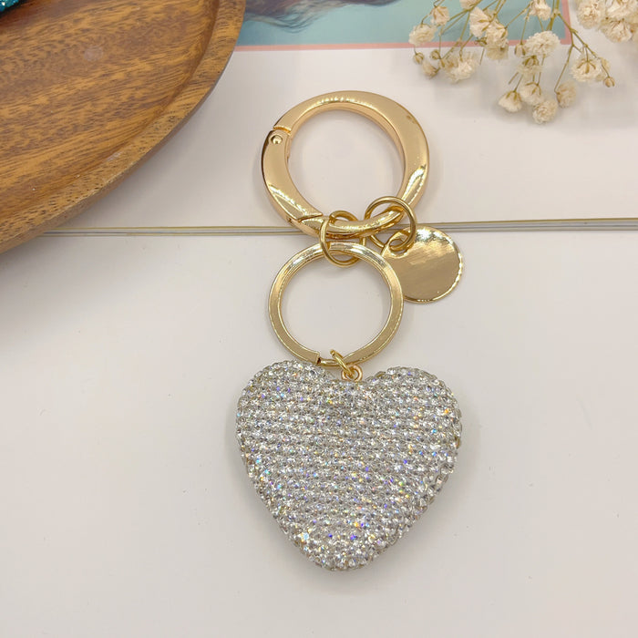 Wholesale Rhinestone Love Soft Clay Keychain JDC-KC-NaiLi003