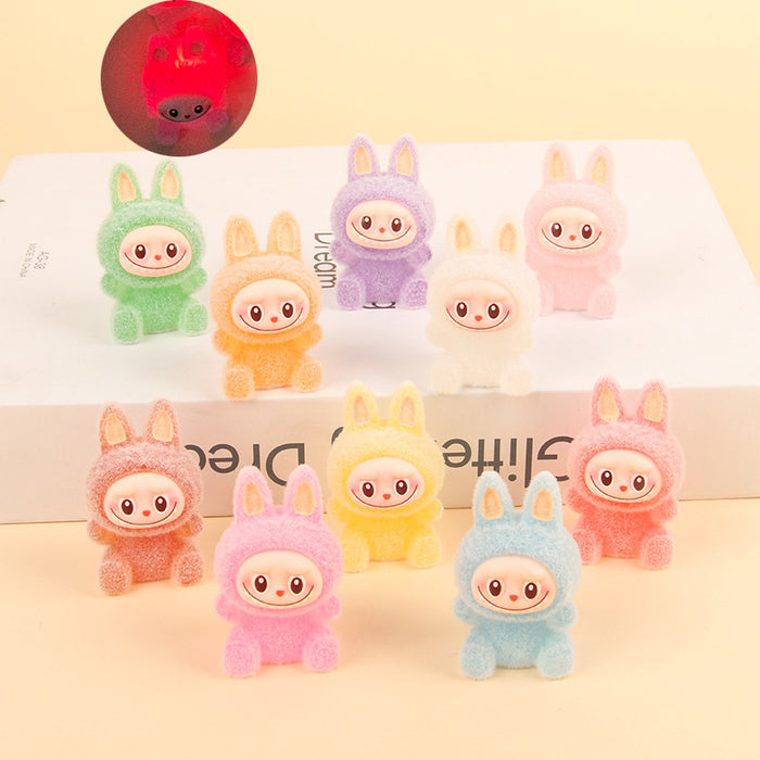 Wholesale Resin trendy cartoon flocked keychain pendant