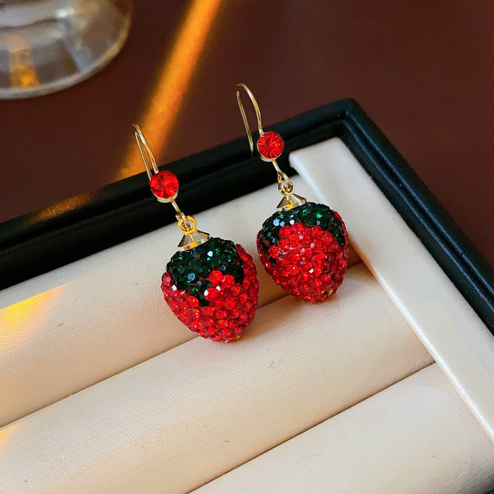 Wholesale Alloy Cherry Earrings Cute Design Fashion Jewelry Accessory