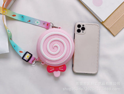 Wholesale Light Green Anime Cartoon Silicone Coin Purse with Bow Cute Gift