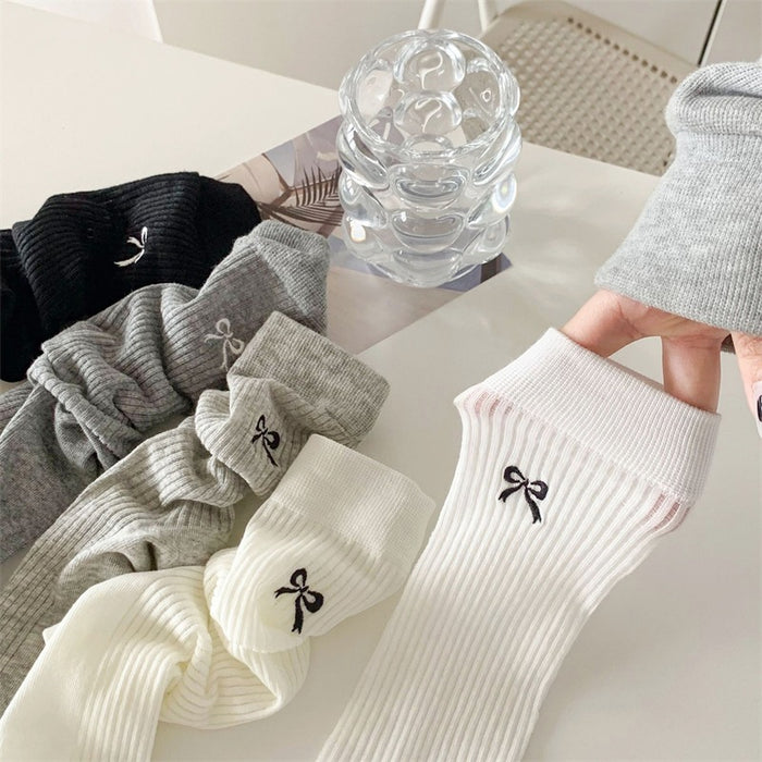 Wholesale Bow shaped mid tube socks, breathable mesh socks, ballet style pile socks, sweat absorbing socks