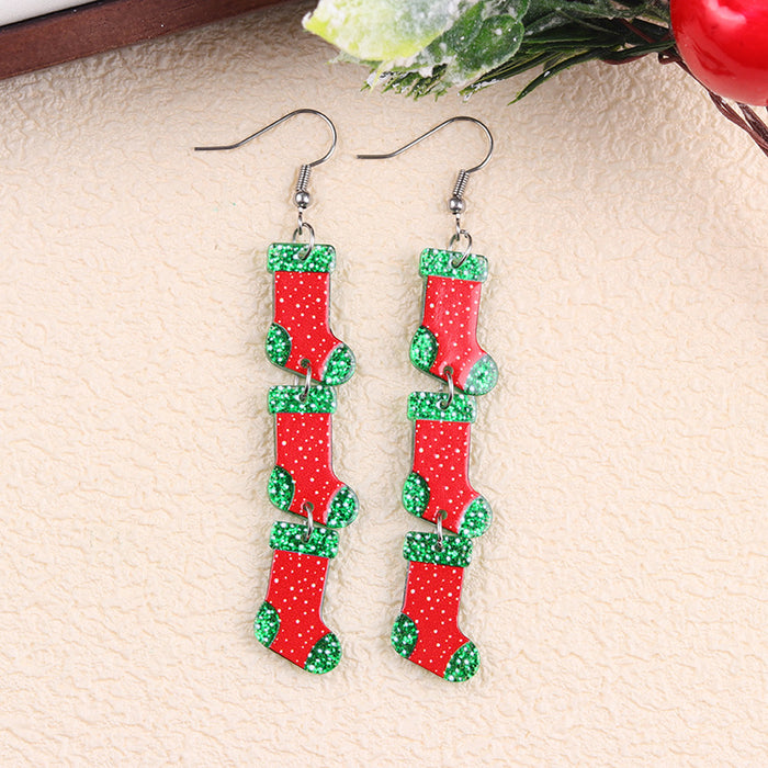 Wholesale Cross-border new Christmas earrings multi-color snowman Christmas tree acrylic earrings fashion earrings ear jewelry for women