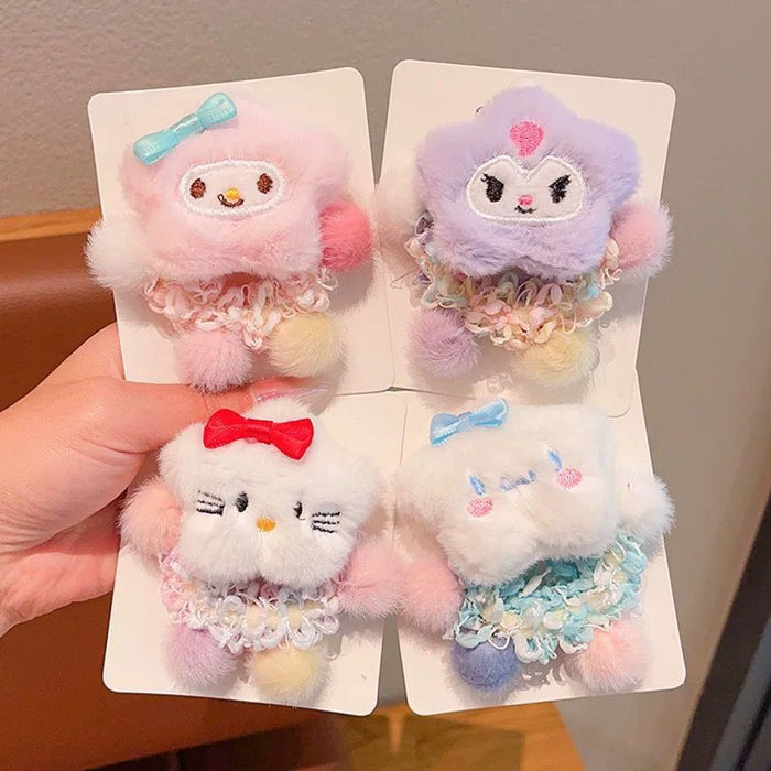 Wholesale Cute cartoon headband, plush headband, children's headband, tied ponytail, meatball headband accessories