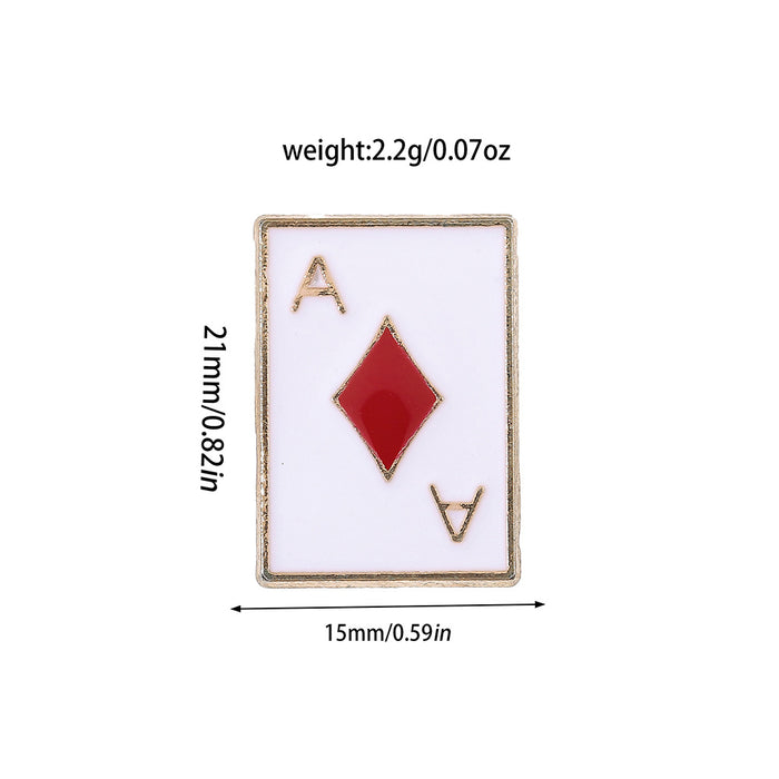 Wholesale Metal Geometric Poker Brooch Pin Electroplated Lapel Brooch Trendy Party Accessory For Collar Bag Shoe Decoration