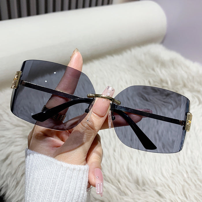 Wholesale Frameless high-end sunglasses, new retro sunglasses, sunglasses