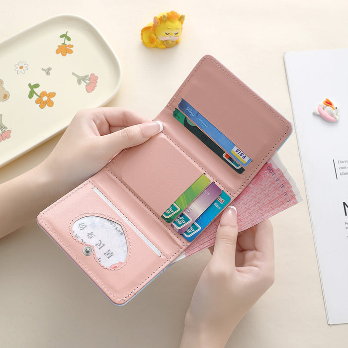 Wholesale Big Ear Dog Cute Cartoon Small Wallet Cute Large Capacity Three-fold Internet Popular Short Wallet MOQ≥2