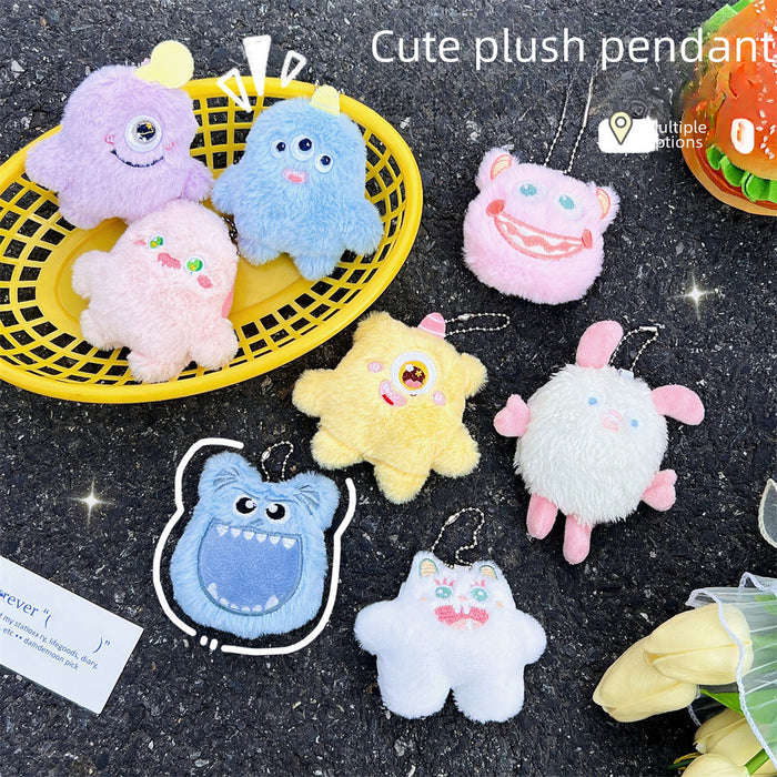 Wholesale  monster doll pendant cute keychain cartoon plush doll schoolbag ornaments