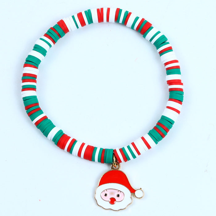 Wholesale Christmas Soft y Bracelet Beaded suit Santa Bell Gift Bracelet