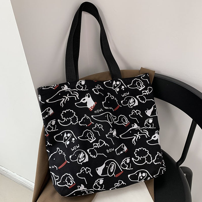 Wholesale Hand drawn shoulder bag, backpack, artistic retro style, large capacity canvas bag