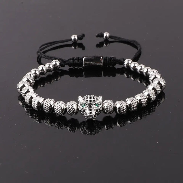 Wholesale Cheetah Beaded Bracelet Men Adjustable JDC-BT-YJ003