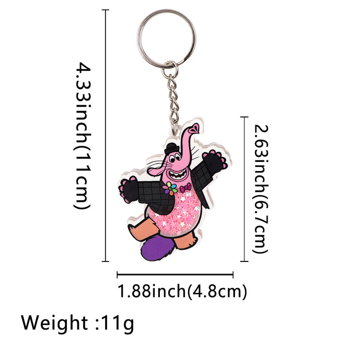 Wholesale Cartoon Acrylic Shaker Liquid Sand Keychain