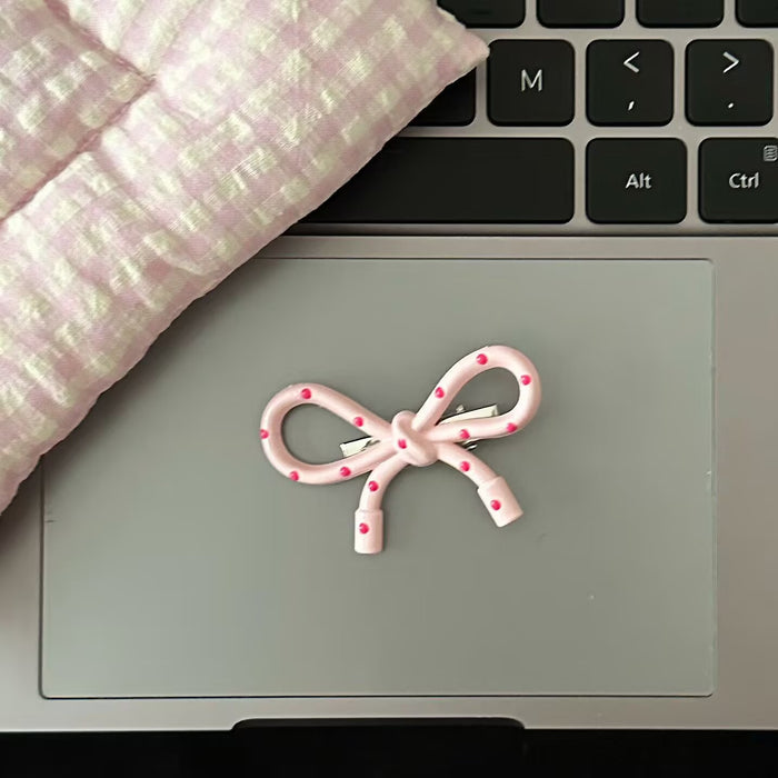 Wholesale Sweet Pink Style Bow Hairpin Sweet Girl Side Clip Duckbill Clip Hairpin Accessories