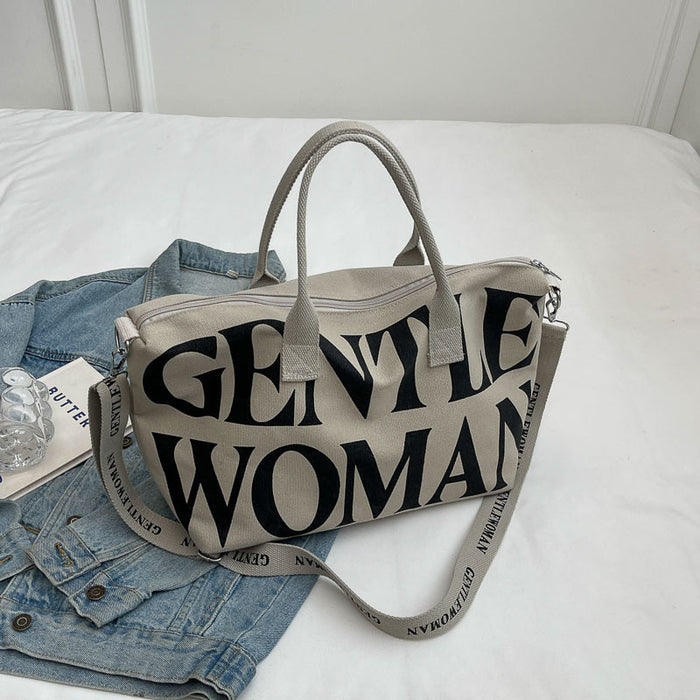 Wholesale Stylish canvas large capacity hand travel bag shoulder crossbody bag