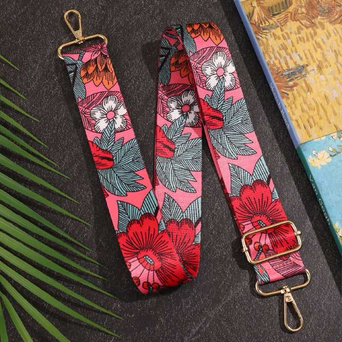 Wholesale DIY Colorful Flower Polyester Wide Bag Strap JDC-BS-HuLi004