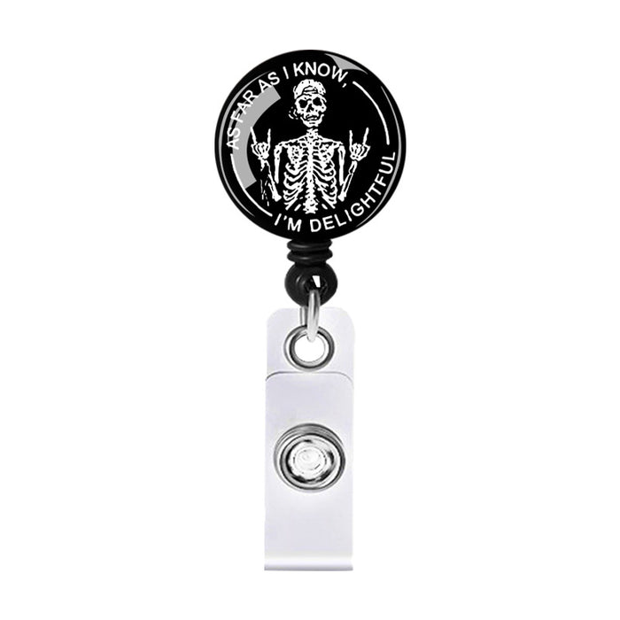 Wholesale ABS Full Flat Patch Skull Smiley Badge Scroll Retractable Keychain JDC-KC-QiDing019