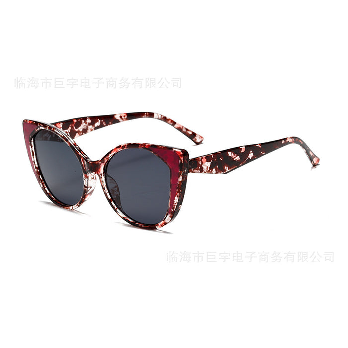 Wholesale Color block decoration square cat eye sunglasses modern retro sunglasses personality
