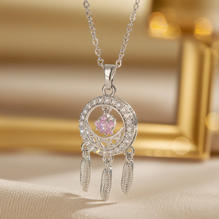 Wholesale Stainless Steel Dreamcatcher Collarbone Necklace Geometric Jewelry Gift MOQ≥2