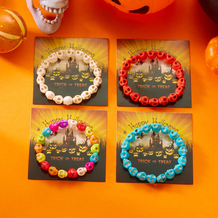 Wholesale  Resin Bracelets,  Versatile Sweet and Cool Beaded Bracelets Skull Paper Card Bracelets