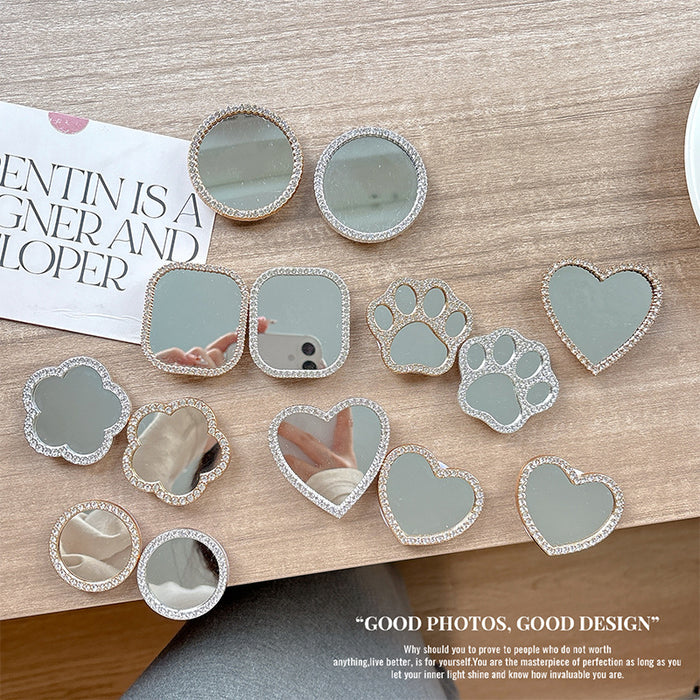Wholesale Cat Claw Phone Stand with Glass Heart Mirror