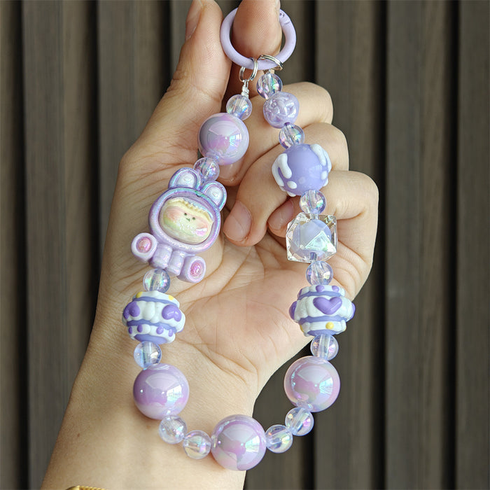 Wholesale Colorful and cute cartoon beaded keychains