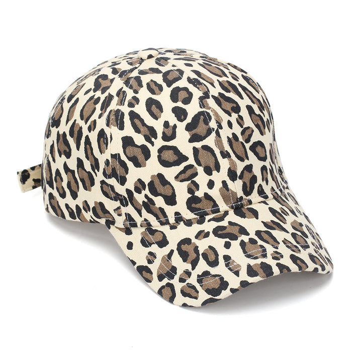 Wholesale Trendy Leopard Print Women' s Baseball Cap High Quality Sun Protection Hat Boutique Gift