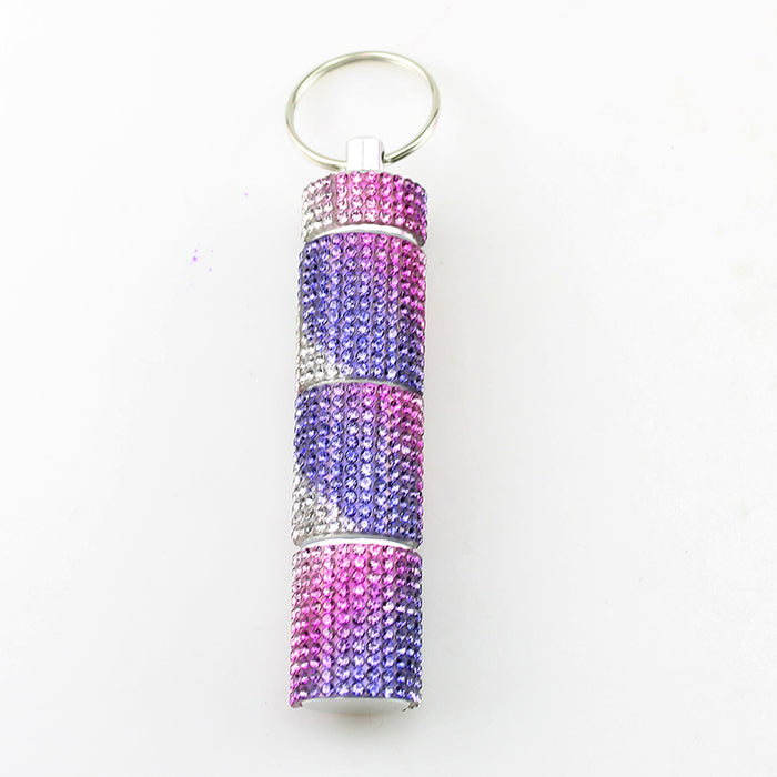 Wholesale Rhinestone Studded White 3 Compartment Pill Organizer Fashion Accessory Gift