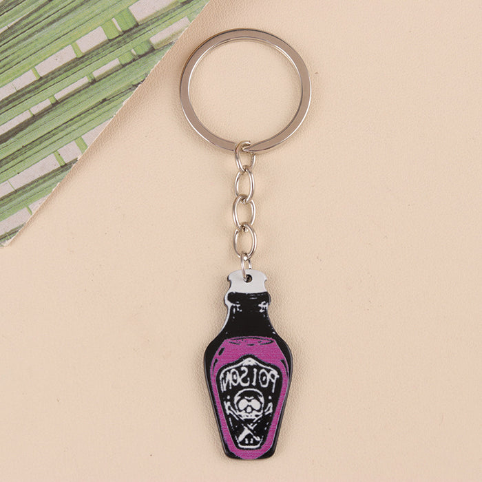 Wholesale Skull Love Claw Breaking Acrylic Keychain Horror Personality Poison Hanging Jewelry
