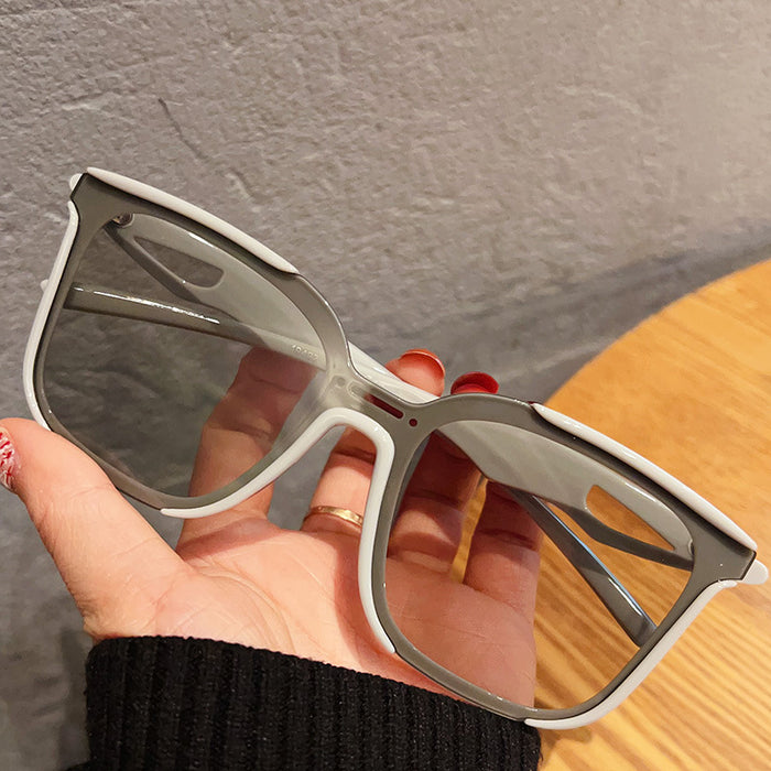 Wholesale UV resistant reflective large frame personalized sunglasses