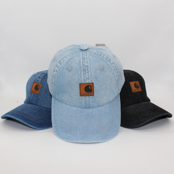 Wholesale Washed Distressed Soft Top Leather Label Curved Brim Baseball Cap JDC-FH-QingCL004