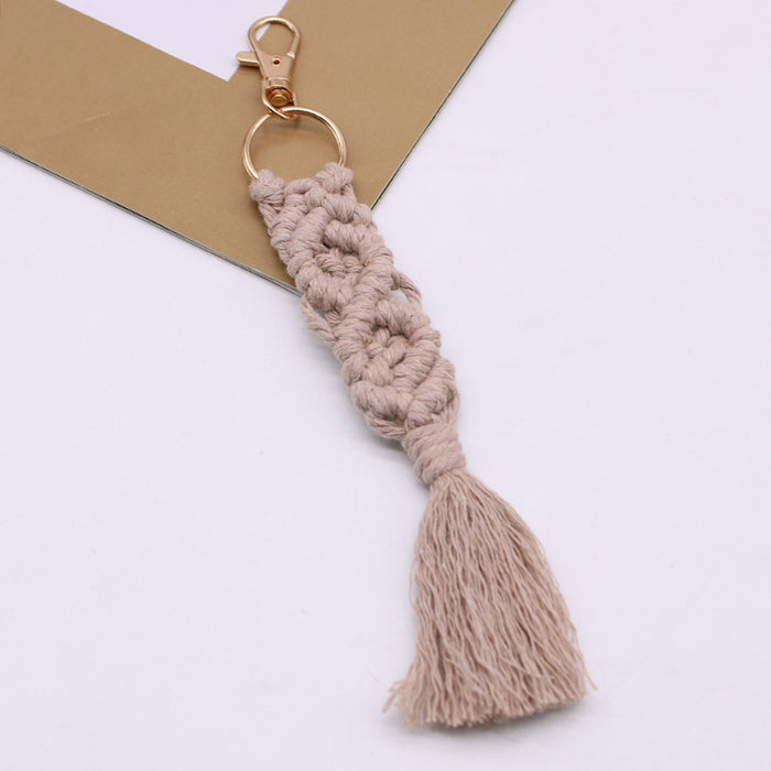 Wholesale Cotton Rope Hand-woven Tassel Keychain JDC-KC-LanXuan001