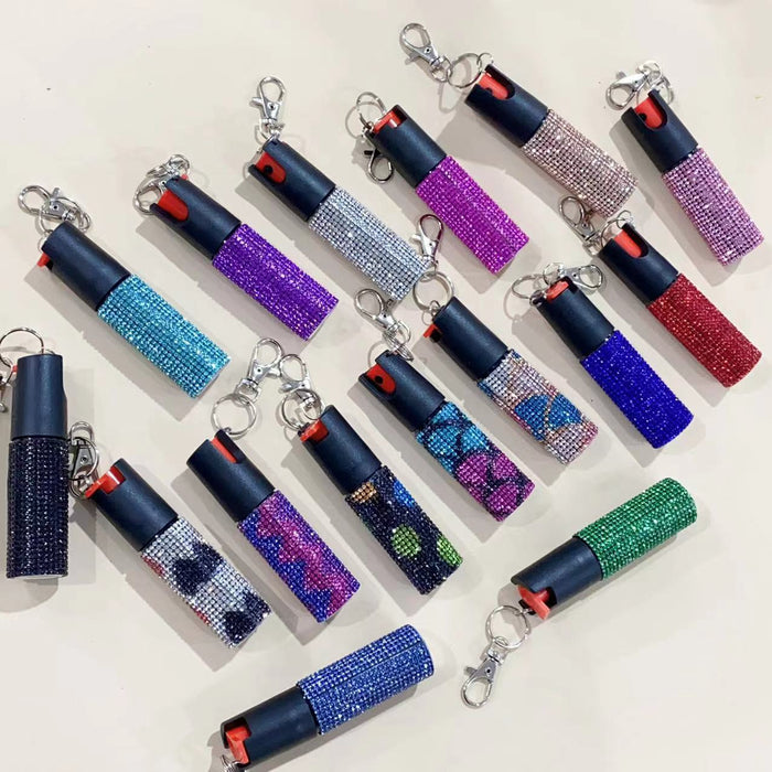 Wholesale Plastic Diamond Inlaid Portable Press Type Keychain JDC-KC-ZY013