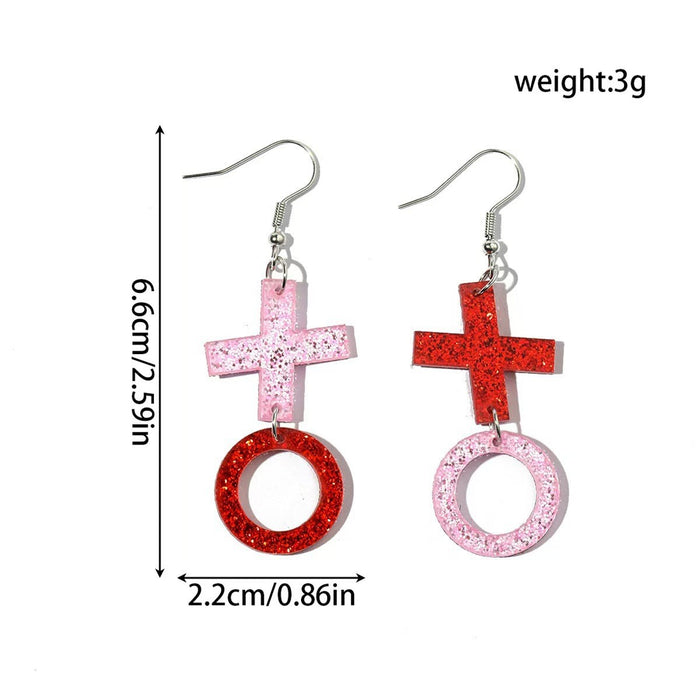 Wholesale Acrylic Heart Envelope 2D Earrings Valentine' s Day Fashion Accessory MOQ≥2