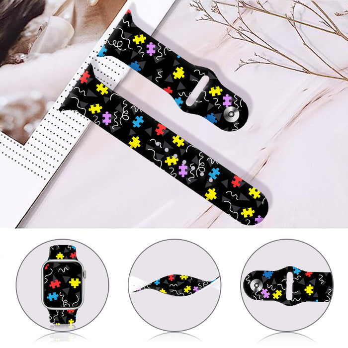 Wholesale Printed Silicone Watch Strap Wristband JDC-WD-NuoQi041