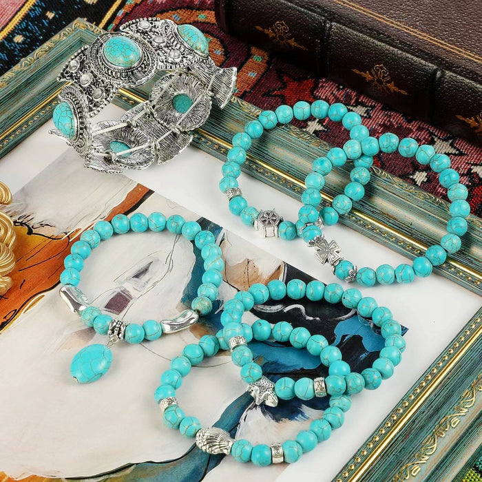 Wholesale Bohemian Ethnic Style Turquoise Bracelet JDC-BT-ManY004